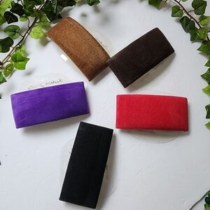 Set of 5 Fashion Faux Suede Hair Clips